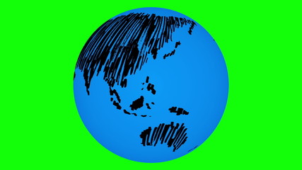 Aufkleber - Rotating painted earth