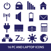 Laptop And Pc Indication Icons Eps10
