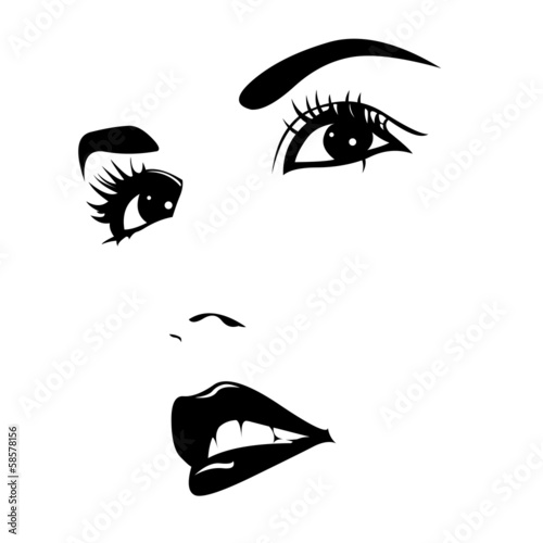 Fototapeta do kuchni Beautiful young woman portrait. Vector illustration.