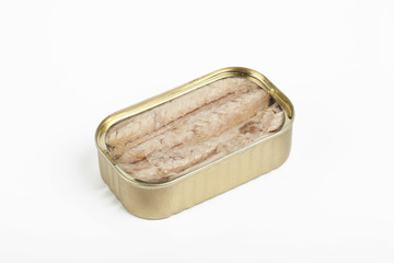 open can of canned mackerel