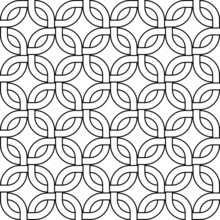 Abstract Geometric Seamless Pattern In Black And White, Vector