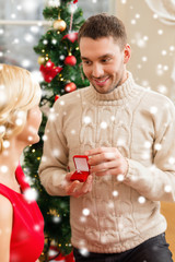 Poster - romantic man proposing to a woman