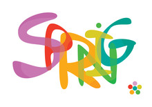 Vector Spring Colorful Word.