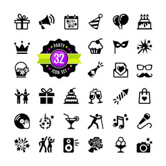 Web icon set Party, Birthday, celebration