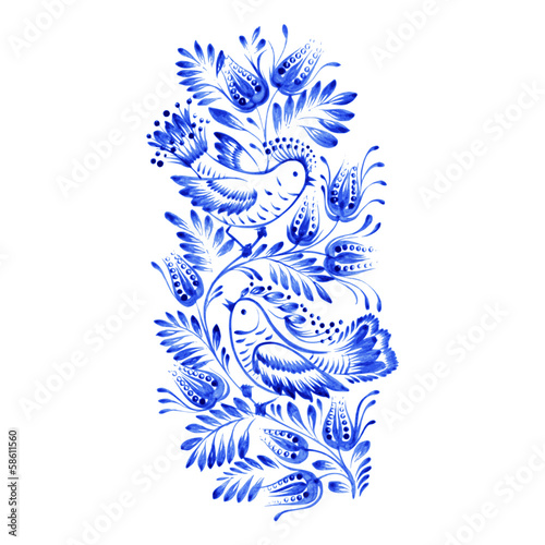 niebieski-kwiatowy-ornament-dekoracyjny