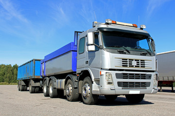 Sticker - Grey Gravel Truck with trailer