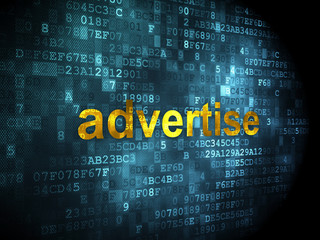 Advertising concept: Advertise on digital background