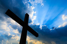 Cross Silhouette And The Holy Blue Sky