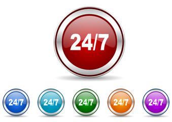 Poster - 24/7 vector icon set