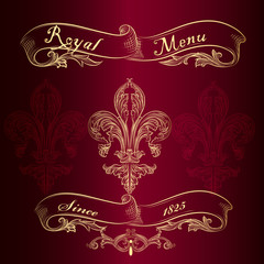 Wall Mural - royal menu design with fleur de lis