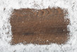 canvas print picture - Hintergrund Schnee und Holz