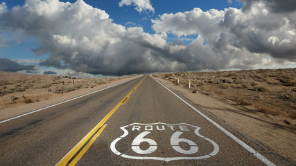 Wall Mural - Route 66 with Time Lapse Clouds