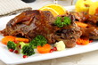 © diamant24 - Baked wild rabbit meat with potato dumplings and vegetables