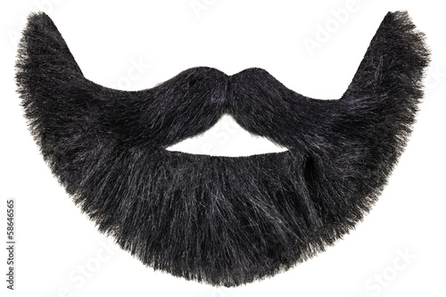 Fotografie, Obraz Black beard with mustache isolated on white
