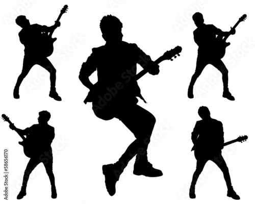 Fototapeta na wymiar Guitarist action in Rock Style