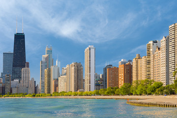 Canvas Print - Chicago in a summer morning