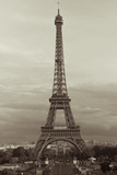 Fototapeta Paryż - Sepia Eiffel Tower in Paris