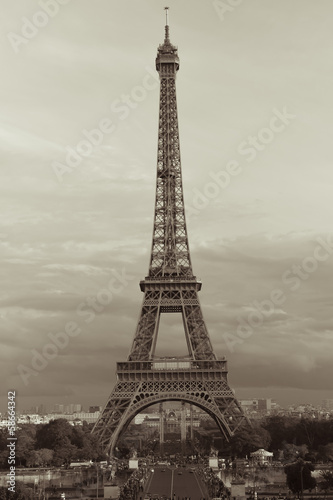 Fototapeta na wymiar Sepia Eiffel Tower in Paris