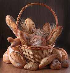 Canvas Print - assortment of bread, baking products