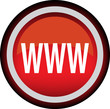 Круглый векторный значок с надписью WWW