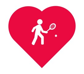 Sticker - Joueur de tennis dans un cœur