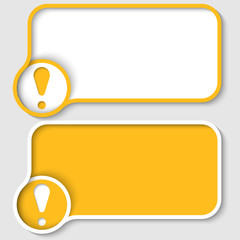Poster - two yellow text frame and exclamation mark