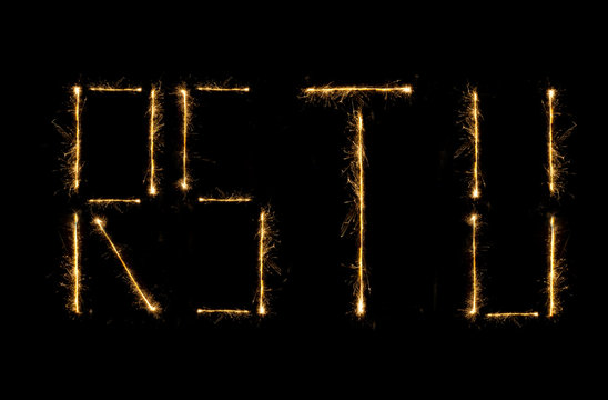 Shiny alphabet isolated on black