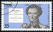 stamp printed in GDR (East Germany) shows Carl von Clausewitz