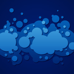 Poster - Abstract blue background with round bubbles