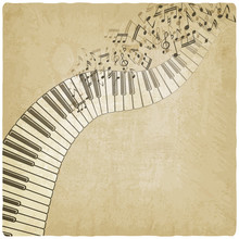 Vintage Background With Piano