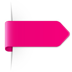 Wall Mural - Pinker langer Sticker Pfeil mit Schatten und Textfreiraum