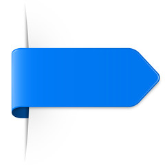 Wall Mural - Langer blauer Sticker Pfeil mit Schatten und Textfreiraum