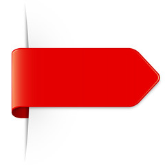 Wall Mural - Langer roter Sticker Pfeil mit Schatten und Textfreiraum