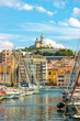 The old Vieux port of Marseille at late evening