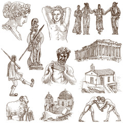 Sticker - Traveling: GREECE, part 3 - Collection of an hand drawings.