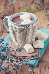 Wall Mural - Hot chocolate and marshmallows