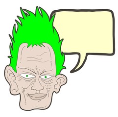 Sticker - Green hair