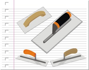 illustration building tools with on paper