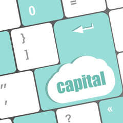 Poster - capital button on keyboard key - business concept