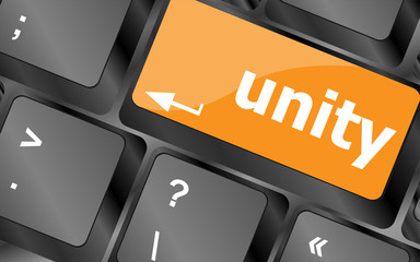 Poster - unity word on computer keyboard pc key
