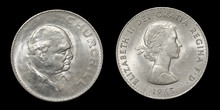 Coin Of Great Britain With Image Of Churchill