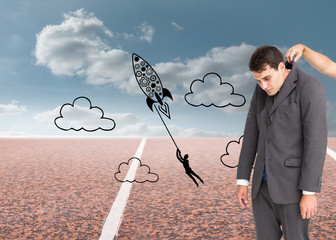 Poster - Composite image of businessman hanging