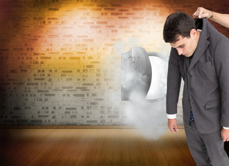 Poster - Composite image of businessman hanging