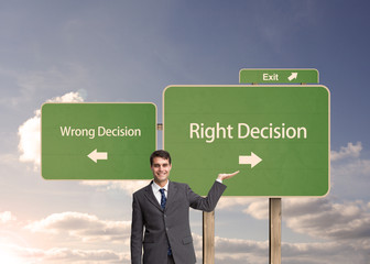 Poster - Composite image of happy businessman presenting