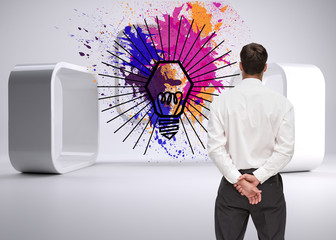 Poster - Composite image of businessman turning his back to camera