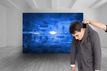 Poster - Composite image of businessman hanging