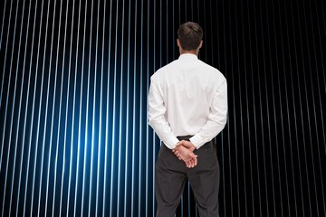 Poster - Composite image of businessman turning his back to camera