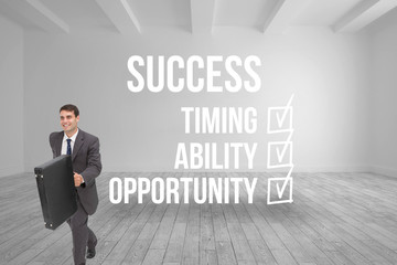 Aufkleber - Composite image of smiling businessman in a hury