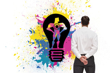 Poster - Composite image of businessman turning his back to camera