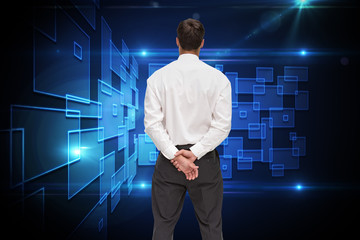 Poster - Composite image of businessman turning his back to camera